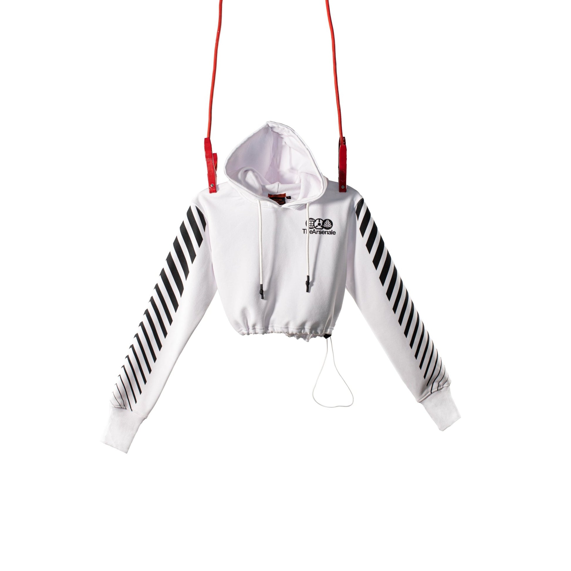 CROP TOP  HOODIE WHITE - TheArsenale