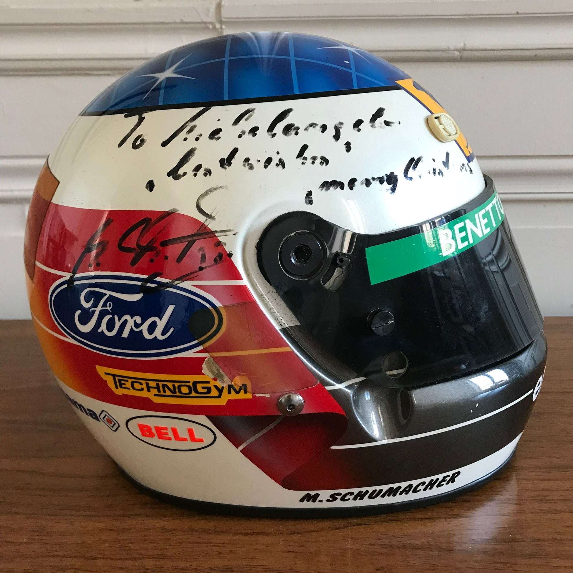 Original Michael Schumacher's 1993 Signed Bell Helmet - TheArsenale